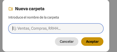 Modal crear carpeta