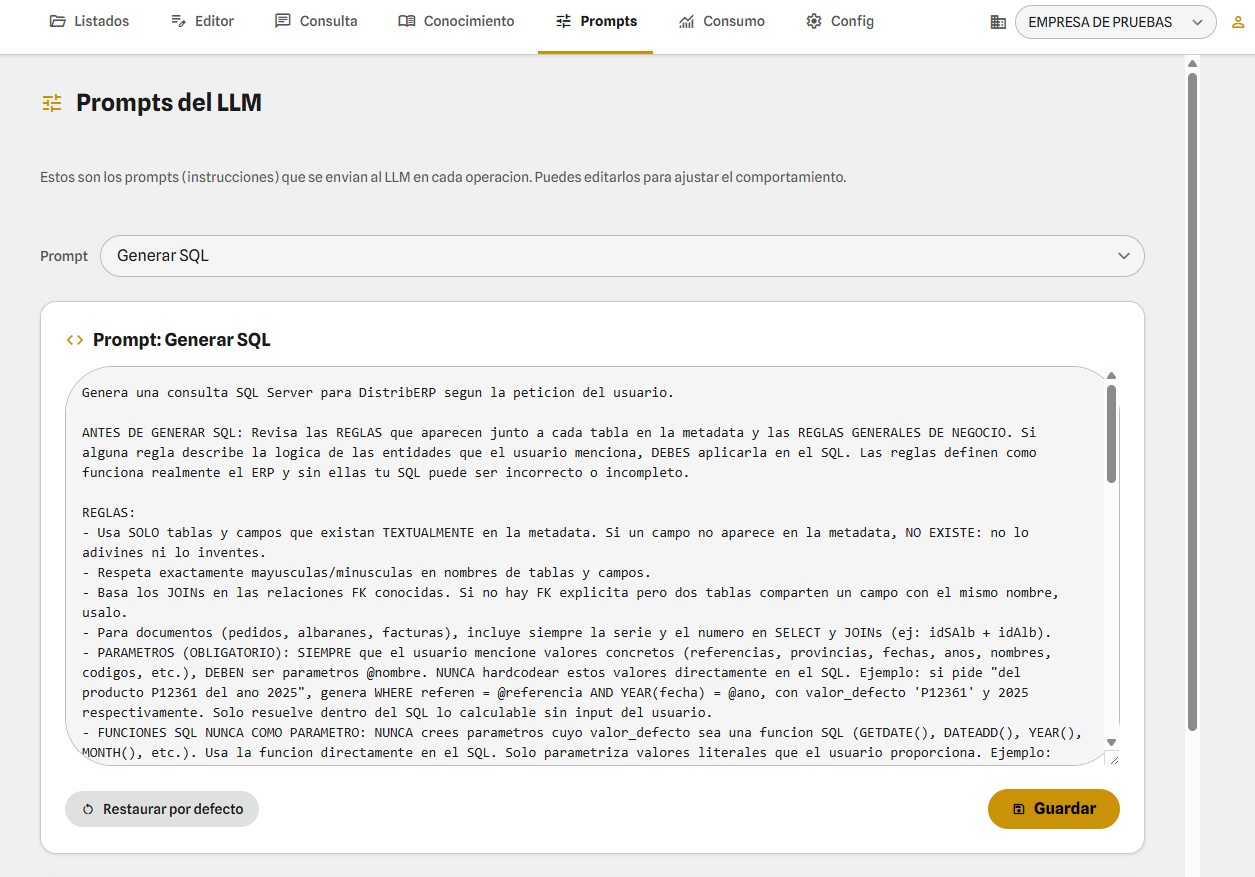Editor de prompts